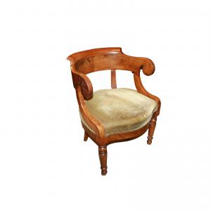 French Empire Style Armchair from the 1800s, Mahogany Writing Chair